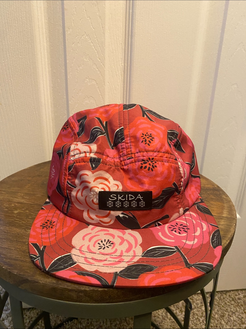 Women’s Floral Pink And Red Five-Panel Hat — image 2 of 5